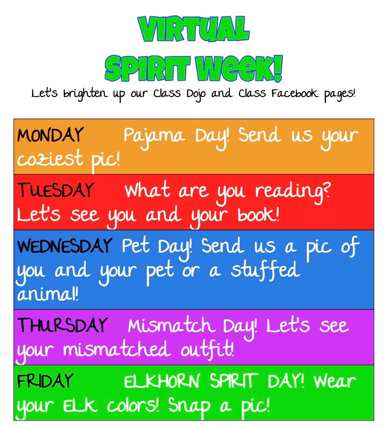 Virtual spirit week